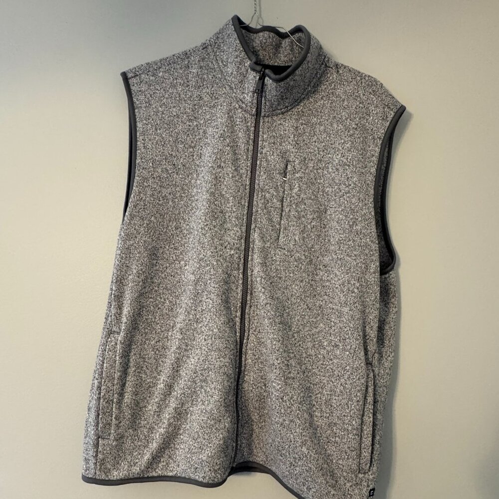 Chaps Gray Fleece Lined Zip Vest XXL Winter Warm Outdoor Casual Golf